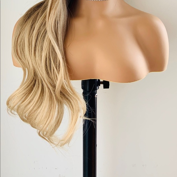 Very Pretty Ombre Golden Brown Synthetic Wig with Bangs - Picture 5 of 11